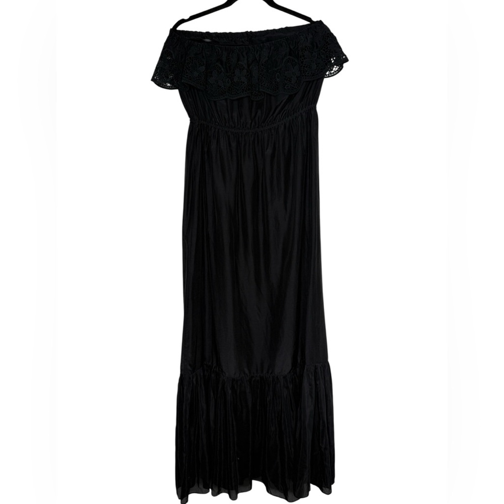 Diane Von Furstenberg Black Off-Shoulder Swim Coverup Maxi
